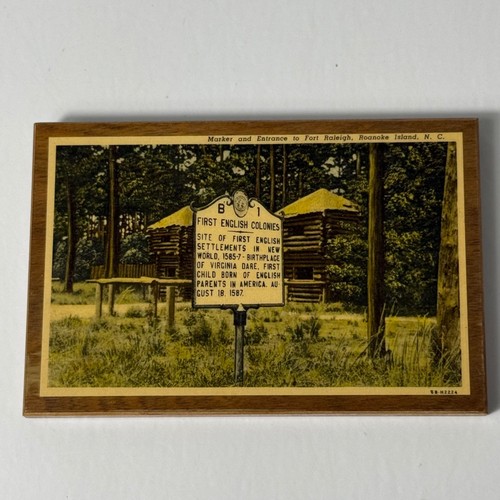 Vintage postcard plaque fort - plaque,